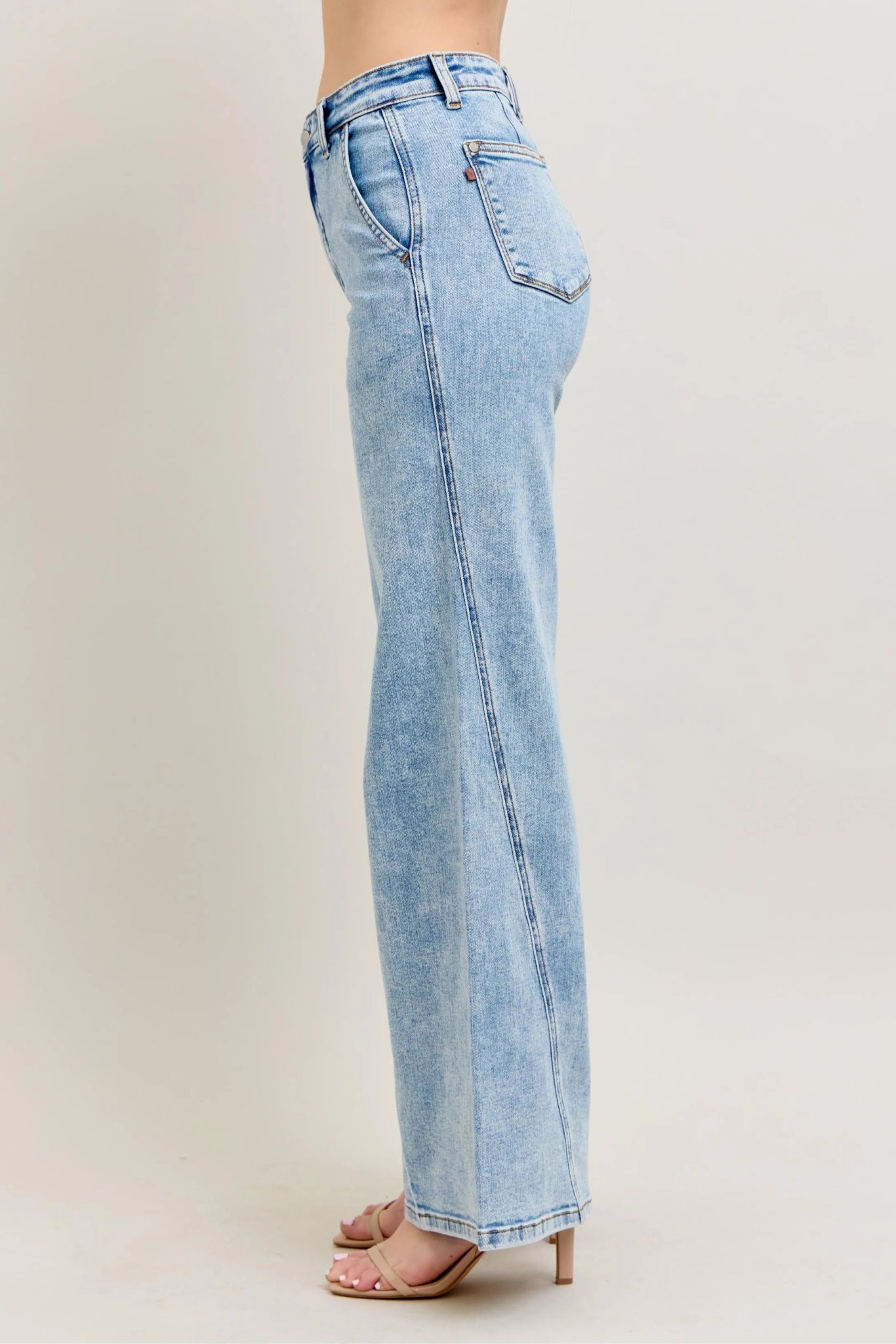 Judy Blue Full Size High Waist Wide Leg Jeans with Skewed Inseam - Bitsy Gypsy Boutique