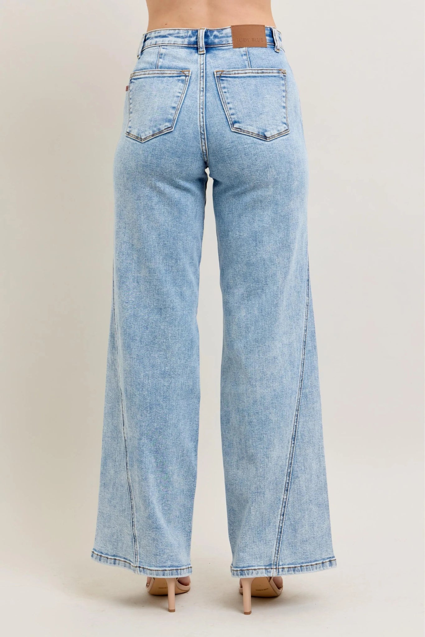 Judy Blue Full Size High Waist Wide Leg Jeans with Skewed Inseam - Bitsy Gypsy Boutique