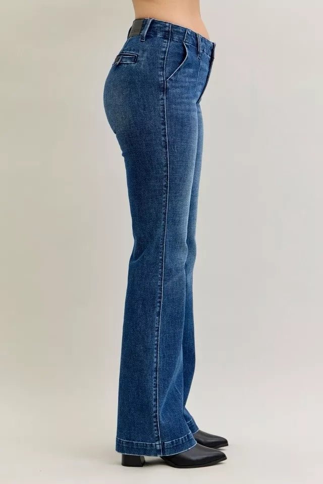 Judy Blue Full Size Mid Rise Bootcut Jeans with Welt Pockets Plus Size - Bitsy Gypsy Boutique