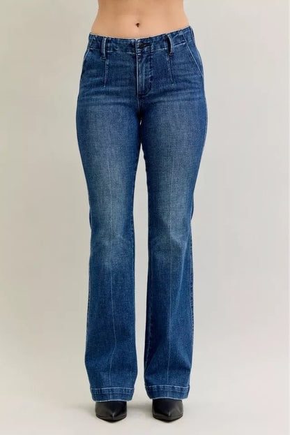 Judy Blue Full Size Mid Rise Bootcut Jeans with Welt Pockets Plus Size - Bitsy Gypsy Boutique