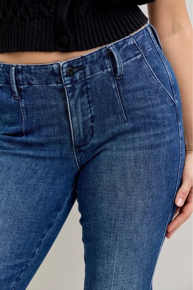 Judy Blue Full Size Mid Rise Bootcut Jeans with Welt Pockets Plus Size - Bitsy Gypsy Boutique