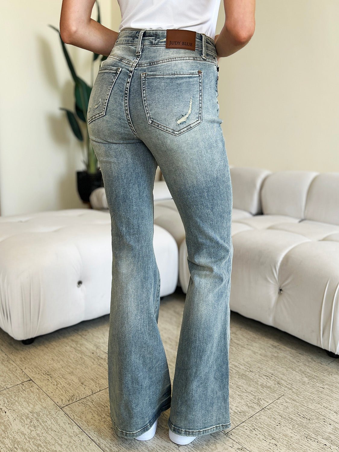 Judy Blue Full Size Mid Rise Flare Jeans - Bitsy Gypsy Boutique