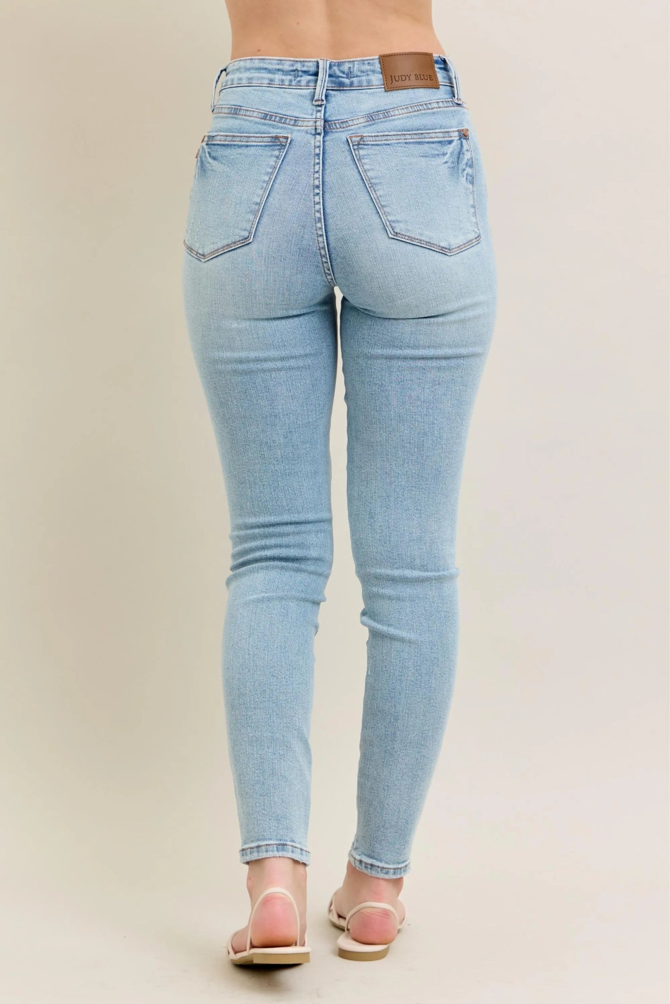 Judy Blue Full Size Mr Tummy Control Vintage Wash Skinny Jeans - Bitsy Gypsy Boutique