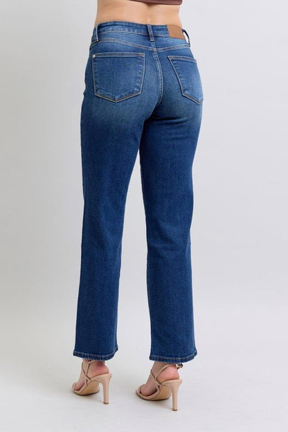 Judy Blue Full Size Side Seam Detail Straight Jeans with Pockets - Bitsy Gypsy Boutique