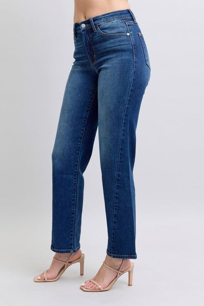 Judy Blue Full Size Side Seam Detail Straight Jeans with Pockets - Bitsy Gypsy Boutique