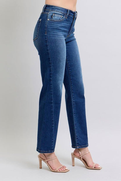 Judy Blue Full Size Side Seam Detail Straight Jeans with Pockets - Bitsy Gypsy Boutique