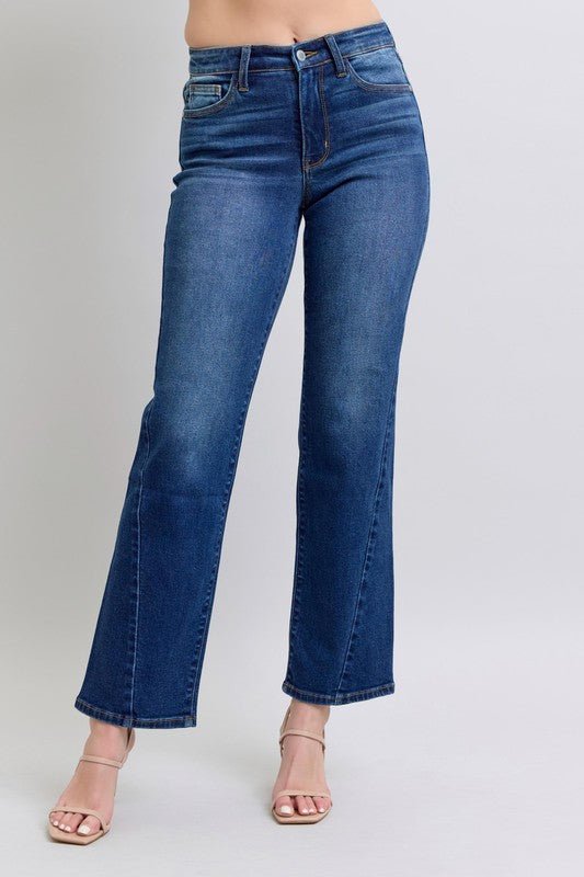 Judy Blue Full Size Side Seam Detail Straight Jeans with Pockets - Bitsy Gypsy Boutique