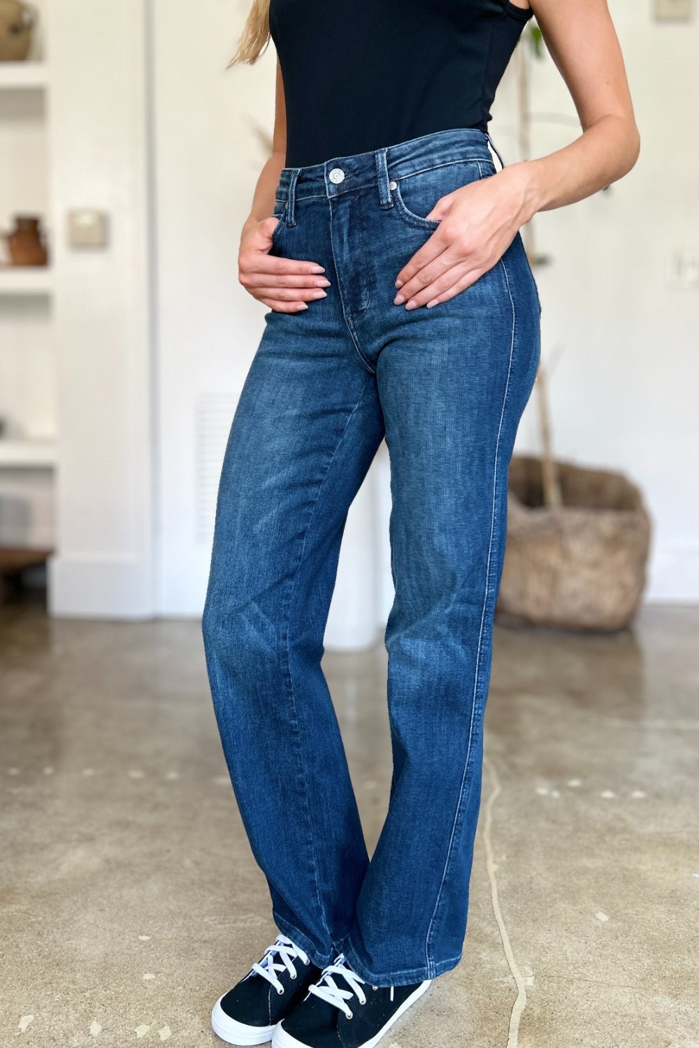 Judy Blue Full Size Tummy Control Straight Jeans - Bitsy Gypsy Boutique