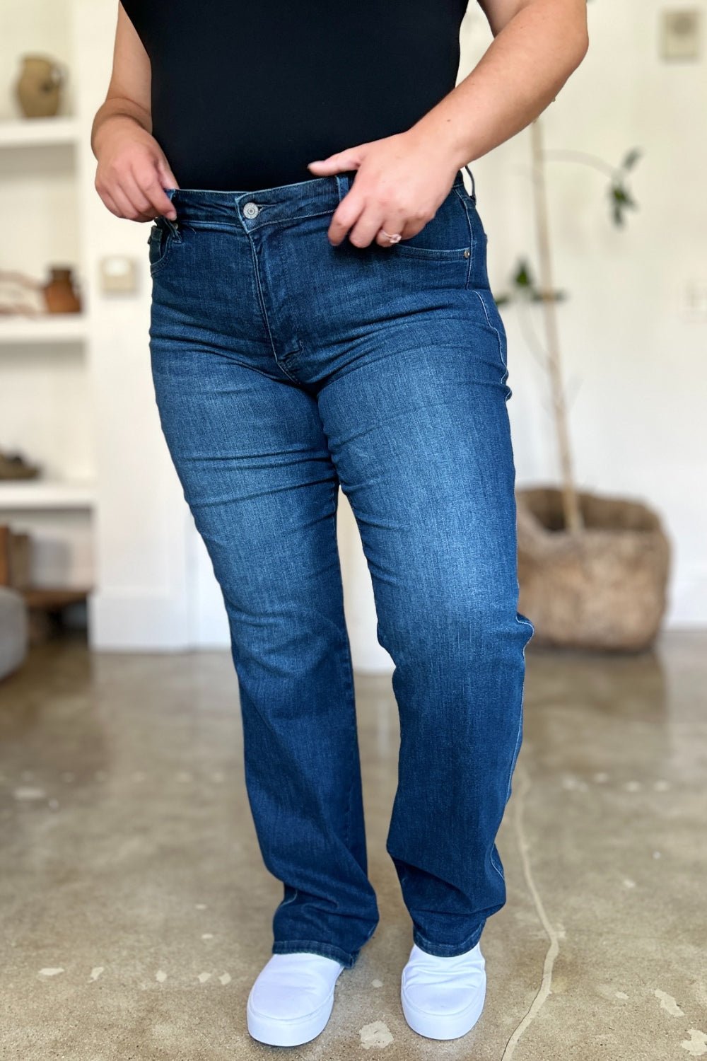 Judy Blue Full Size Tummy Control Straight Jeans - Bitsy Gypsy Boutique