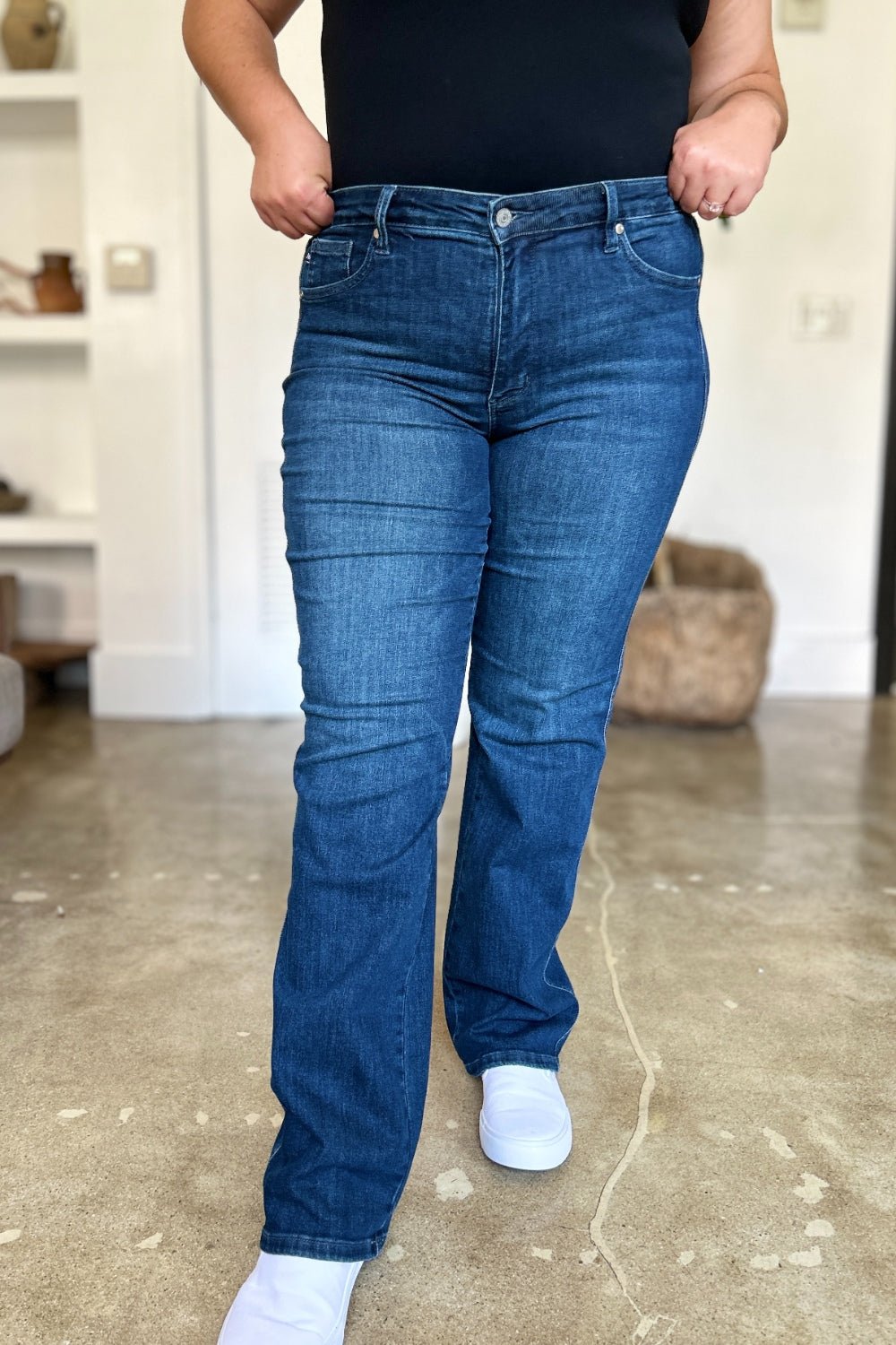 Judy Blue Full Size Tummy Control Straight Jeans - Bitsy Gypsy Boutique