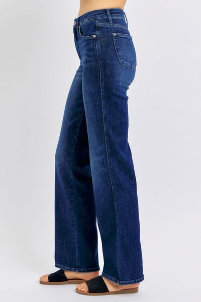 Judy Blue Full Size Tummy Control Straight Jeans Plus Size - Bitsy Gypsy Boutique