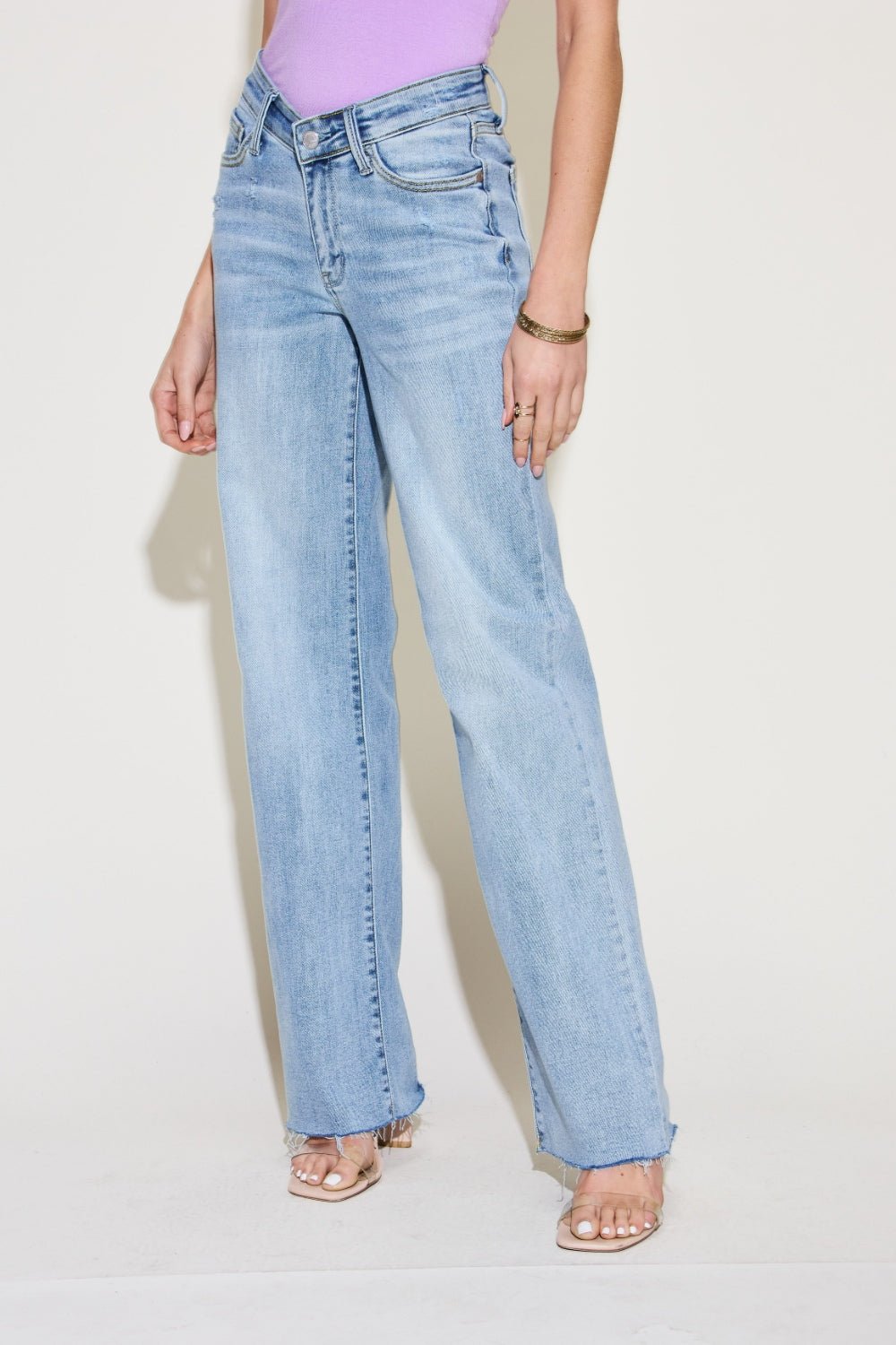 Judy Blue Full Size V Front Waistband Straight Jeans - Bitsy Gypsy Boutique