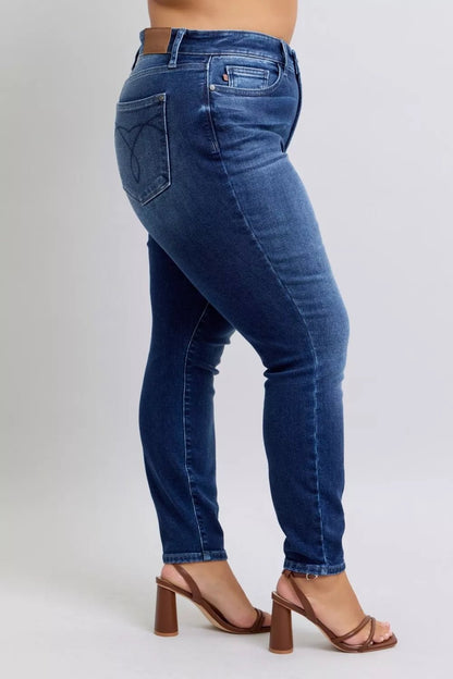 Judy Blue Full Size Washed Thermal Skinny Jeans Plus Size - Bitsy Gypsy Boutique