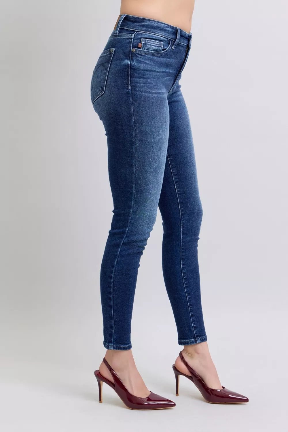 Judy Blue Full Size Washed Thermal Skinny Jeans Plus Size - Bitsy Gypsy Boutique