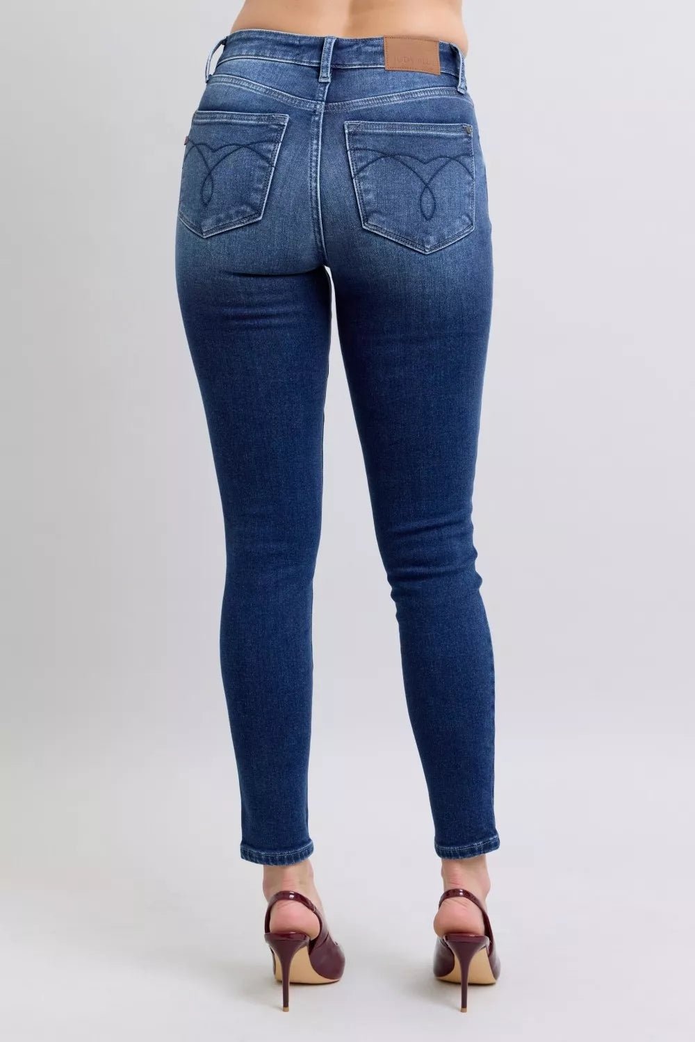 Judy Blue Full Size Washed Thermal Skinny Jeans Plus Size - Bitsy Gypsy Boutique