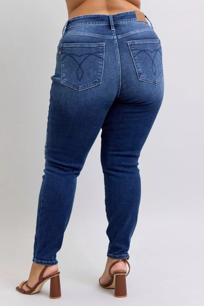 Judy Blue Full Size Washed Thermal Skinny Jeans Plus Size - Bitsy Gypsy Boutique