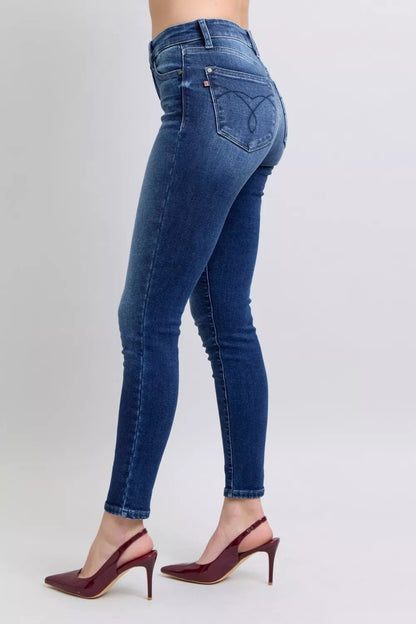 Judy Blue Full Size Washed Thermal Skinny Jeans Plus Size - Bitsy Gypsy Boutique