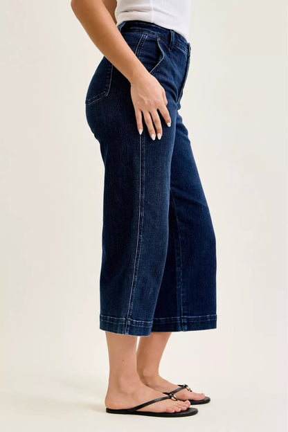 Judy Blue High Waist Ankle Wide Jeans - Bitsy Gypsy Boutique