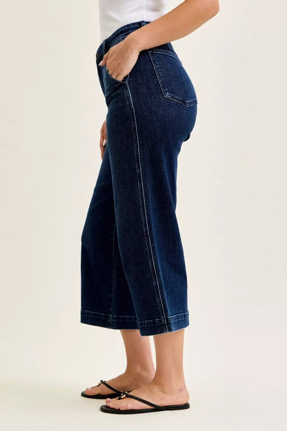Judy Blue High Waist Ankle Wide Jeans - Bitsy Gypsy Boutique