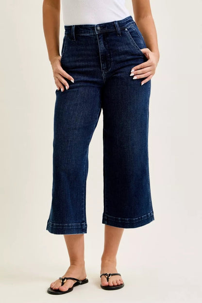 Judy Blue High Waist Ankle Wide Jeans - Bitsy Gypsy Boutique