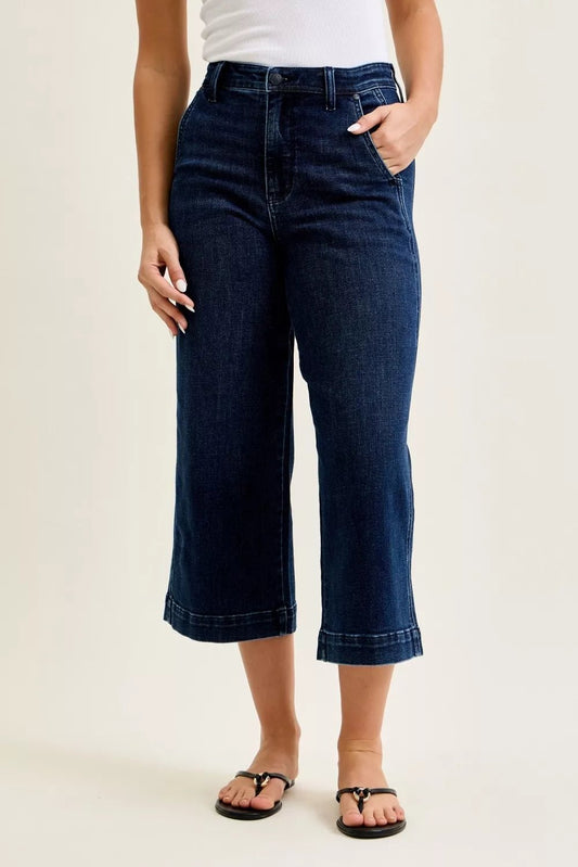Judy Blue High Waist Ankle Wide Jeans - Bitsy Gypsy Boutique