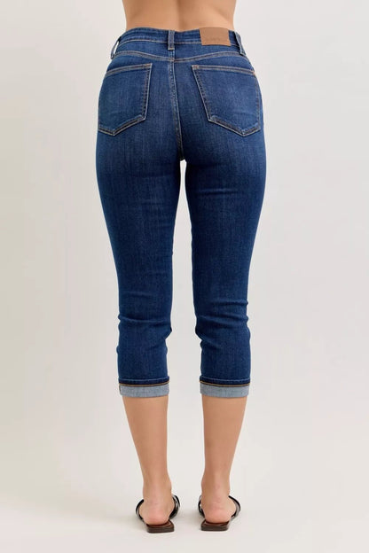 Judy Blue High Waist Capri Jeans with Single Cuff - Bitsy Gypsy Boutique