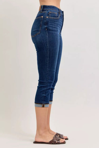 Judy Blue High Waist Capri Jeans with Single Cuff - Bitsy Gypsy Boutique