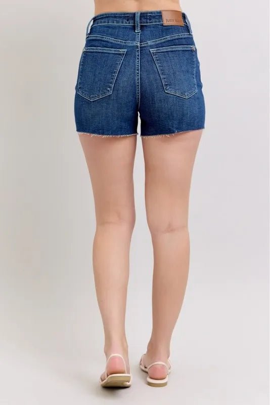 Judy Blue High Waist Criss - Cross Waistband Denim Shorts - Bitsy Gypsy Boutique