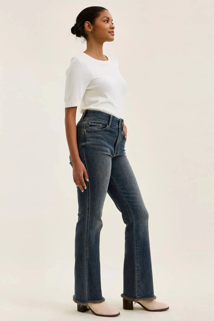 Judy Blue High Waist Double Button Frayed Hem Jeans - Bitsy Gypsy Boutique