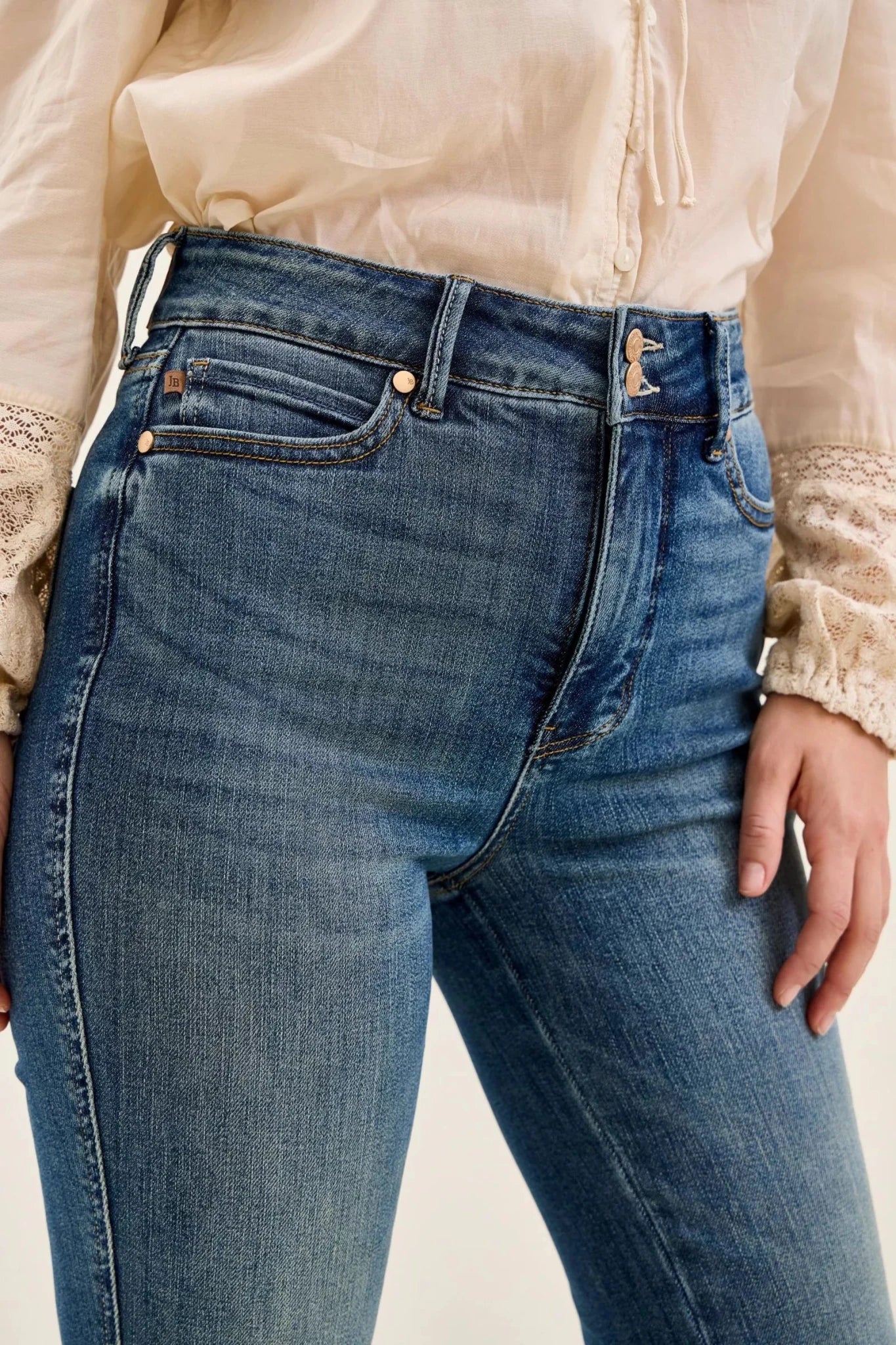 Judy Blue High Waist Double Button Tummy Control Flare Jeans - Bitsy Gypsy Boutique