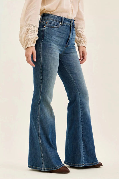 Judy Blue High Waist Double Button Tummy Control Flare Jeans - Bitsy Gypsy Boutique