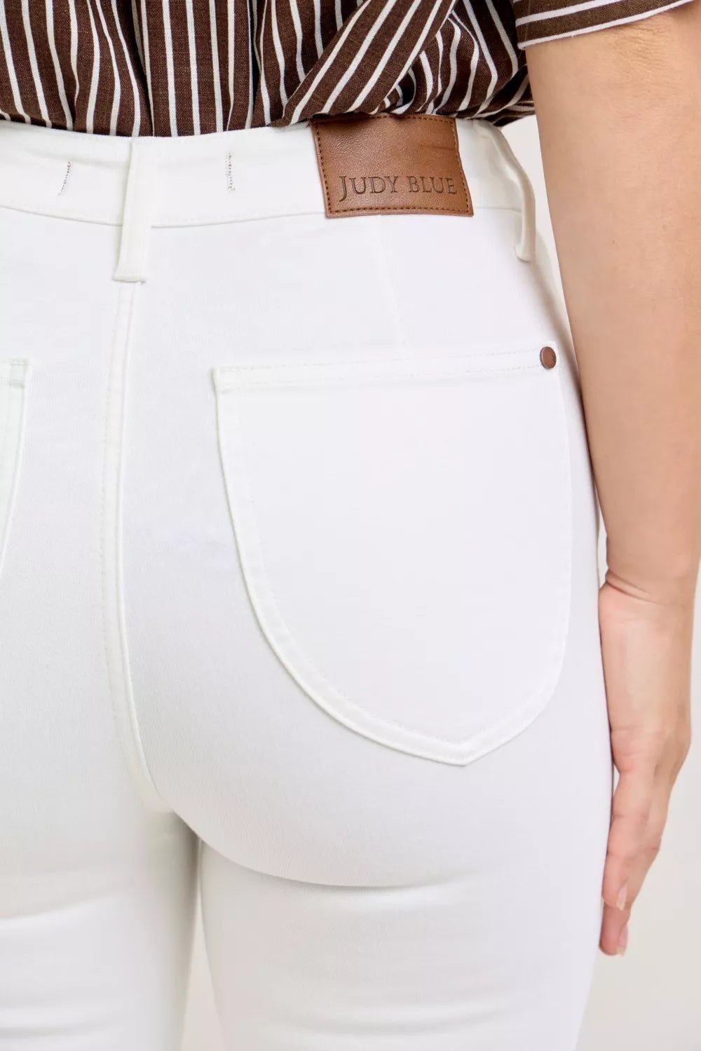 Judy Blue High Waist Extended Waistband Capri Pants with Spade Pockets - Bitsy Gypsy Boutique