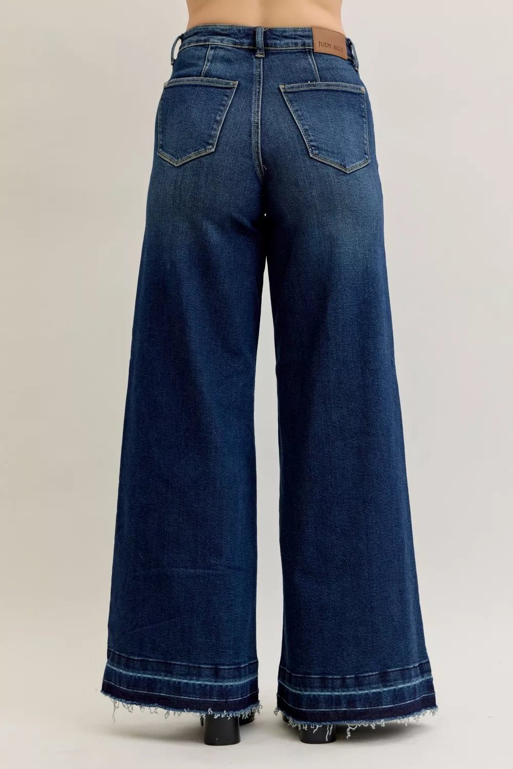 Judy Blue High Waist Palazzo Jeans with Front Patch Pockets - Bitsy Gypsy Boutique