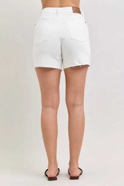 Judy Blue High Waist Rigid Magic Dad Short with Cell Phone Back Pocket - Bitsy Gypsy Boutique
