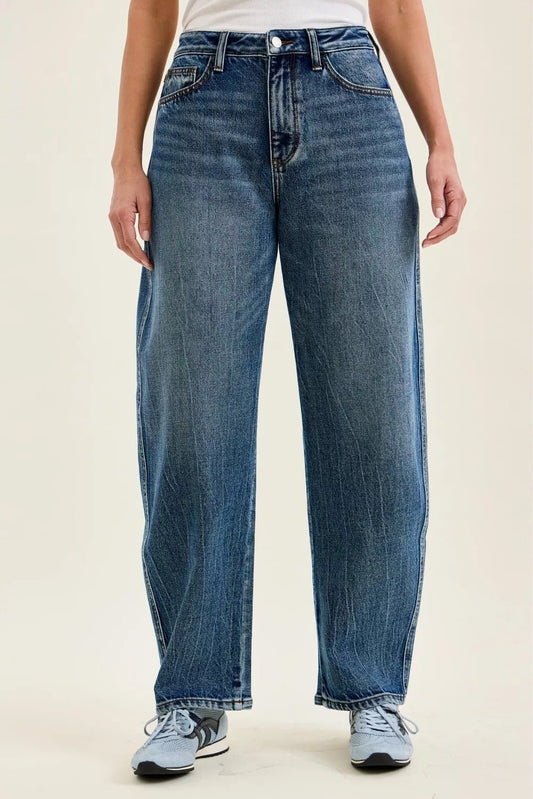 Judy Blue High Waist R.m. "Marlow" Arc Dk Time Weathered Indigo Jeans - Bitsy Gypsy Boutique