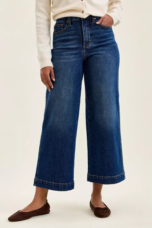 Judy Blue High Waist T.C. Claudia Ankle Wide Jeans - Bitsy Gypsy Boutique
