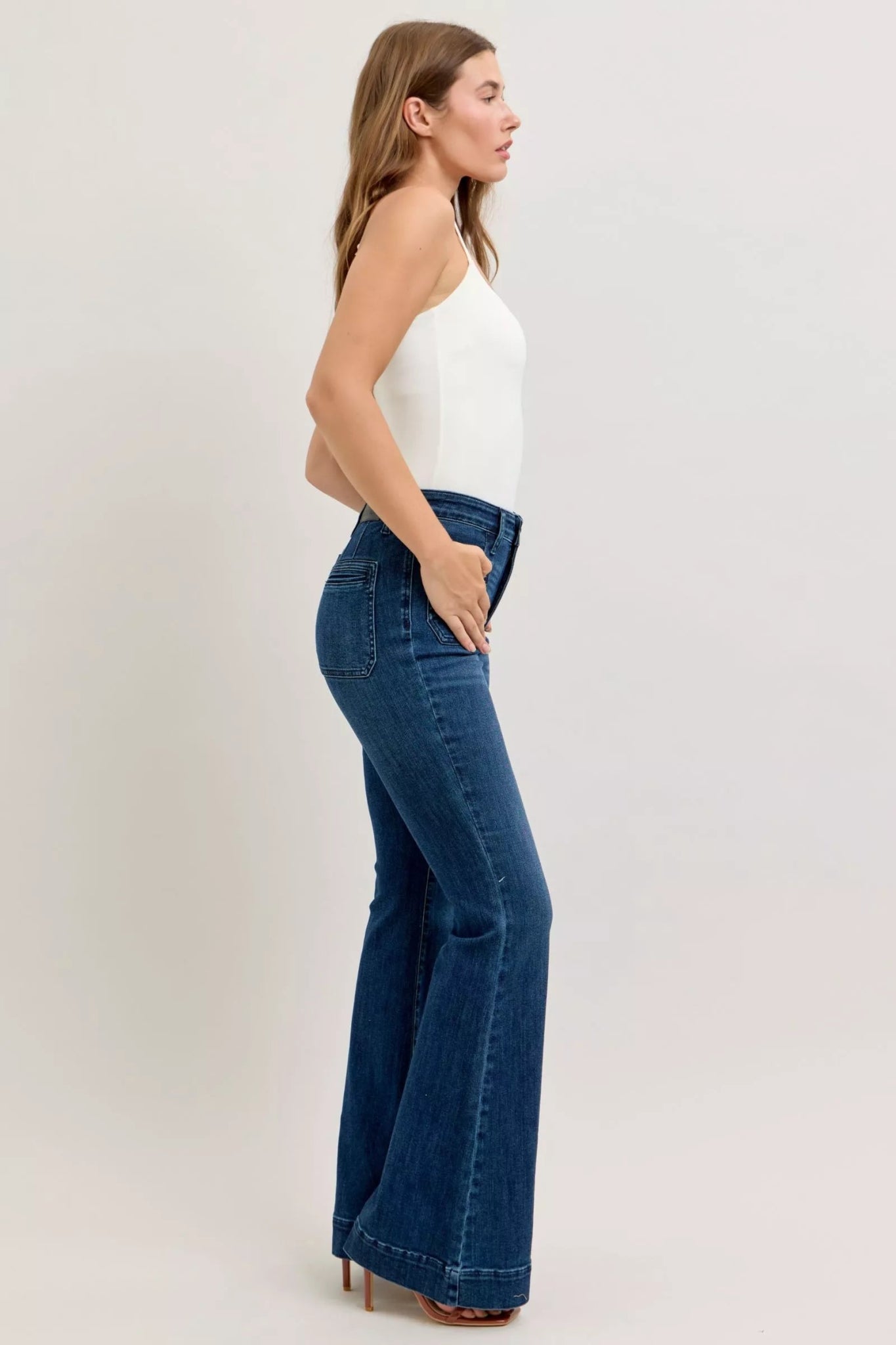 Judy Blue High - Waisted Flare Jeans with Front Pockets - Bitsy Gypsy Boutique
