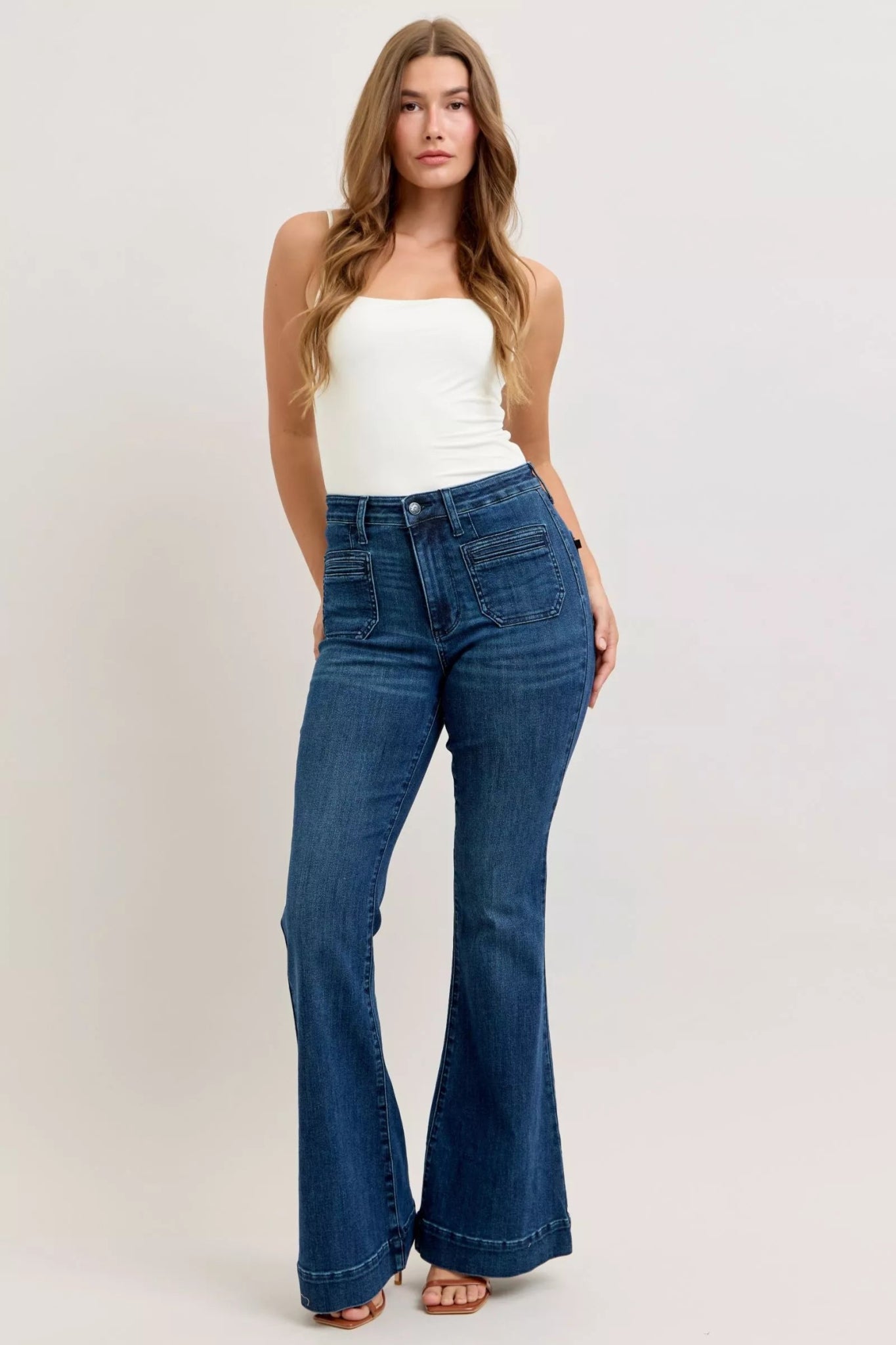Judy Blue High - Waisted Flare Jeans with Front Pockets - Bitsy Gypsy Boutique