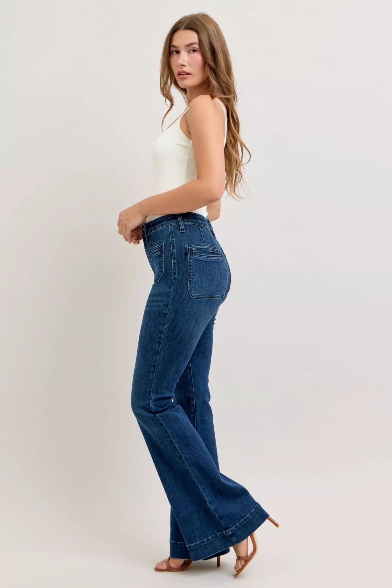 Judy Blue High - Waisted Flare Jeans with Front Pockets - Bitsy Gypsy Boutique