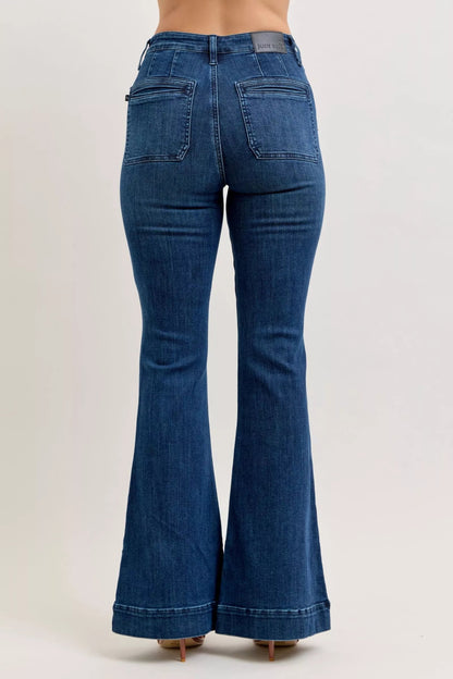 Judy Blue High - Waisted Flare Jeans with Front Pockets - Bitsy Gypsy Boutique