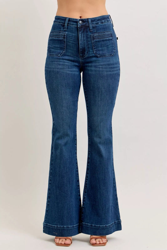 Judy Blue High - Waisted Flare Jeans with Front Pockets - Bitsy Gypsy Boutique