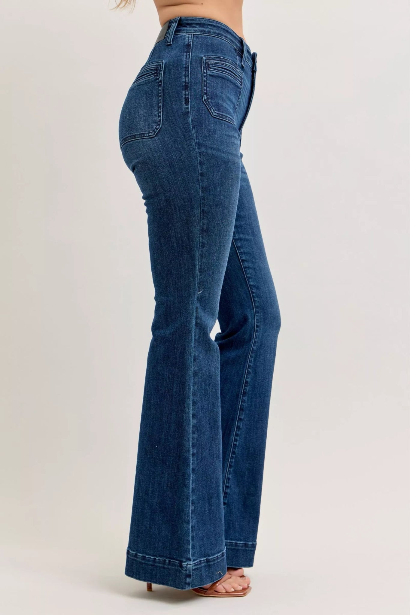 Judy Blue High - Waisted Flare Jeans with Front Pockets - Bitsy Gypsy Boutique