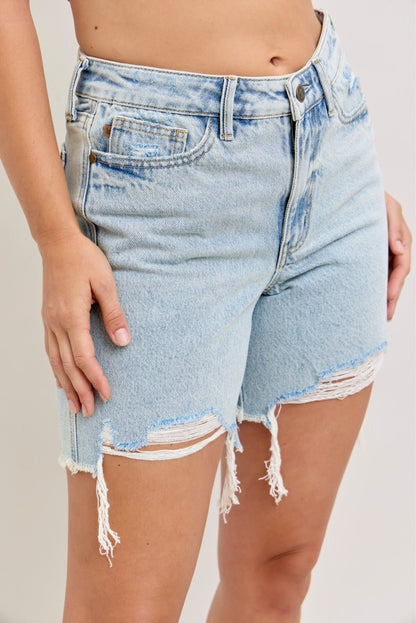 Judy Blue High - Waisted Rigid Magic Dad Short Wwith Cell Phone Back Pockets - Bitsy Gypsy Boutique