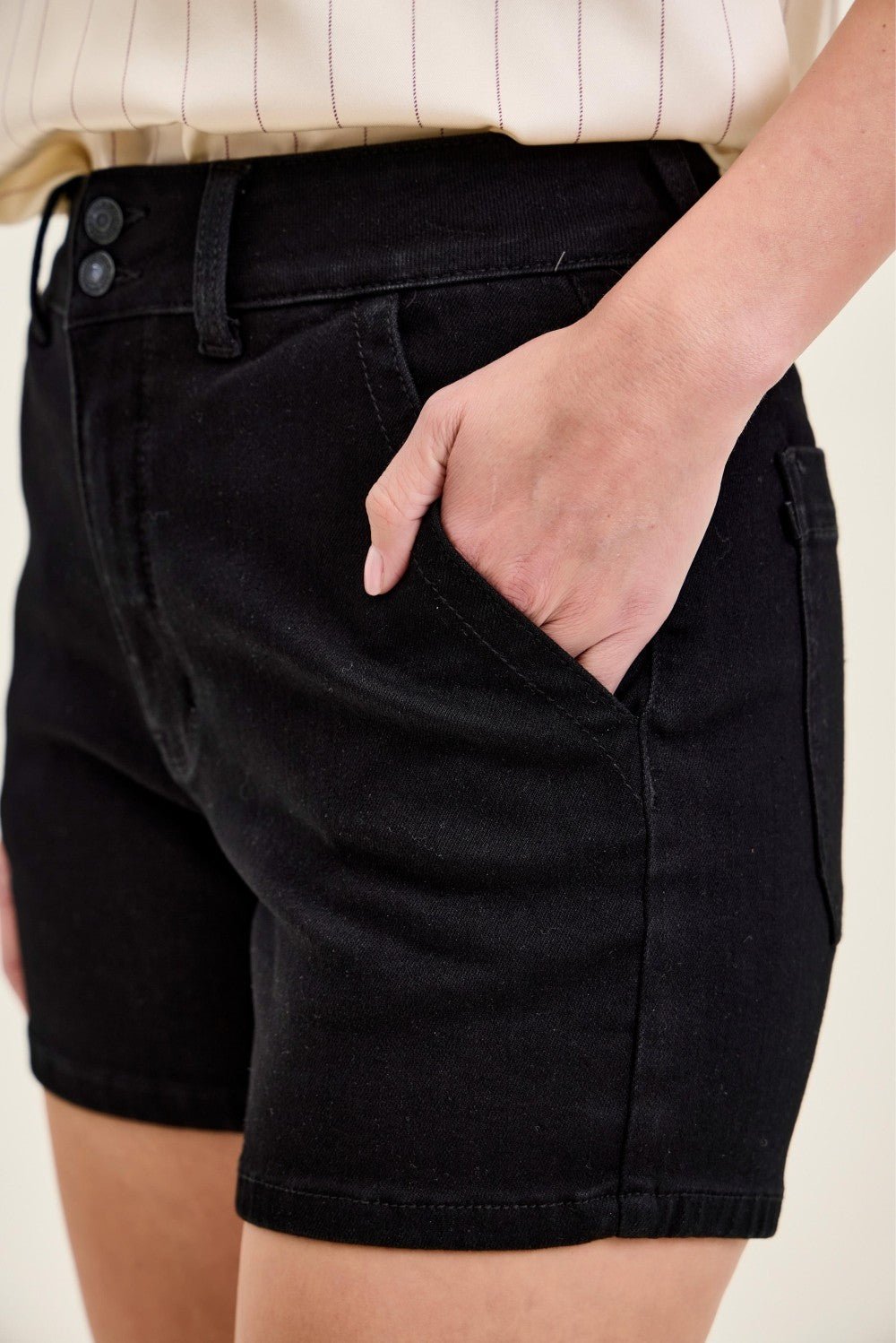 Judy Blue High - Waisted Trouser Shorts - Bitsy Gypsy Boutique