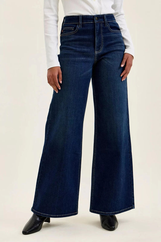 Judy Blue High-Waisted Wide-Leg Dark Wash Jeans - Bitsy Gypsy Boutique