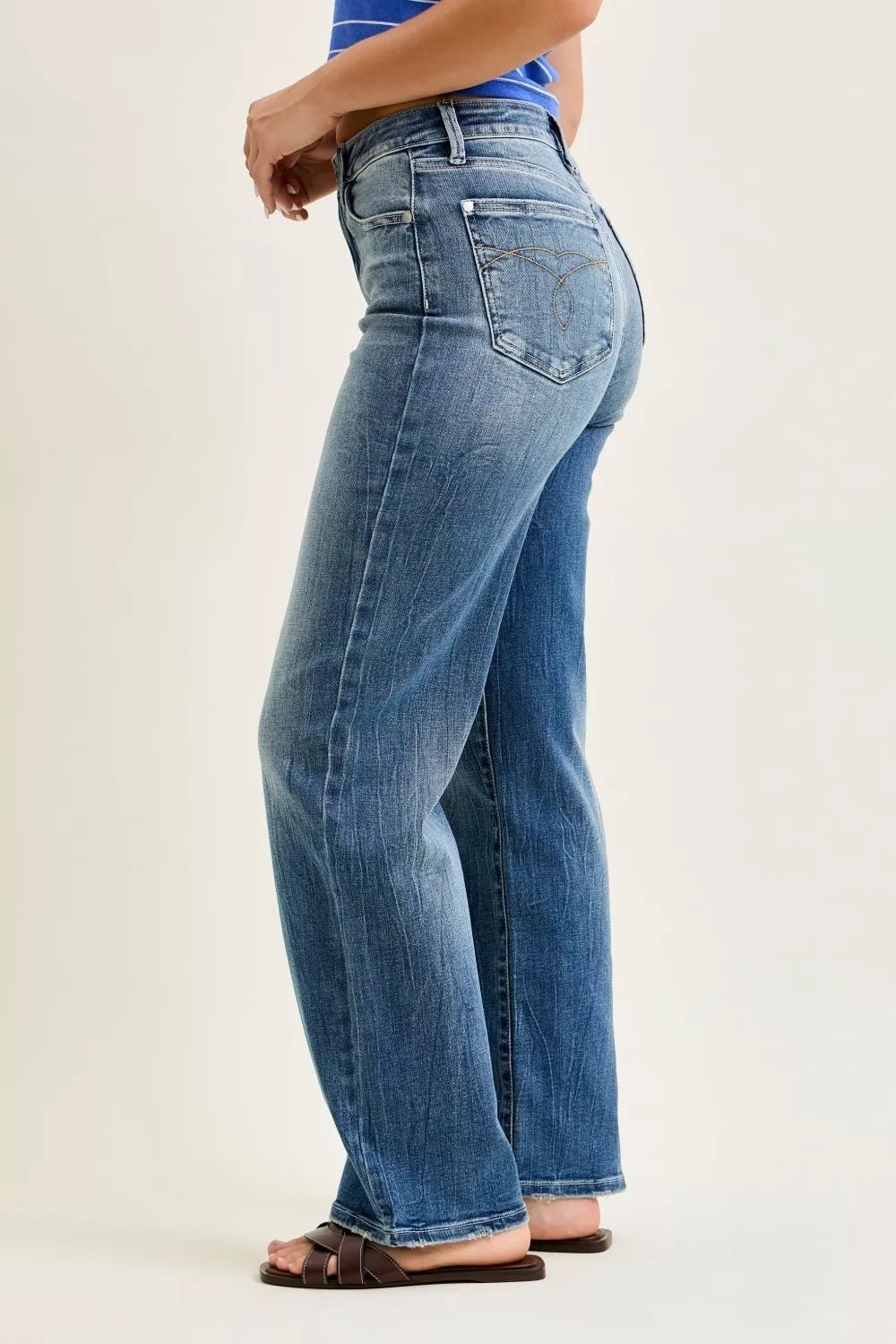 Judy Blue Mid Rise 90s Straight Jeans - Bitsy Gypsy Boutique