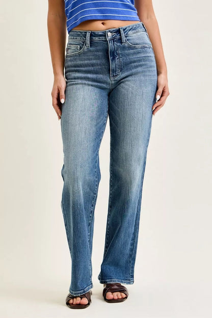 Judy Blue Mid Rise 90s Straight Jeans - Bitsy Gypsy Boutique
