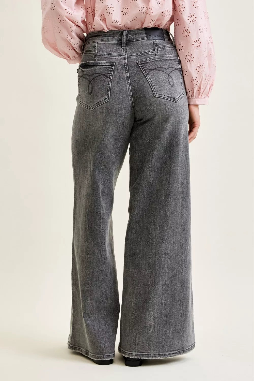Judy Blue Mid Rise Palazzo Split Back Yoke - Bitsy Gypsy Boutique