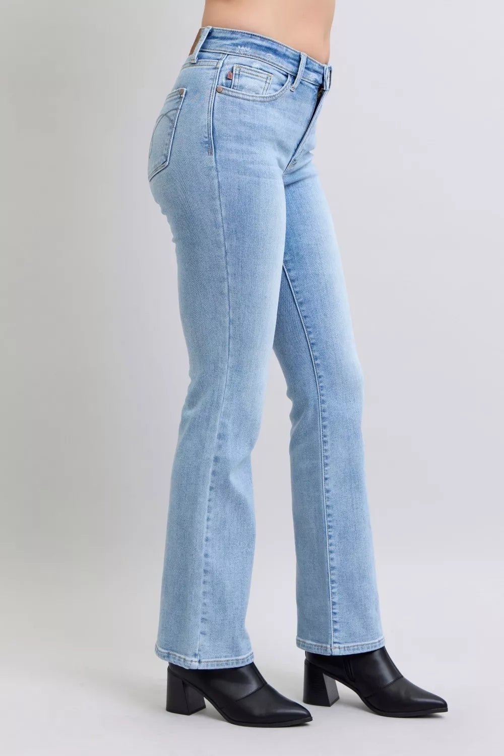 Judy Blue Mid Rise Thermal Bootcut Jeans - Bitsy Gypsy Boutique
