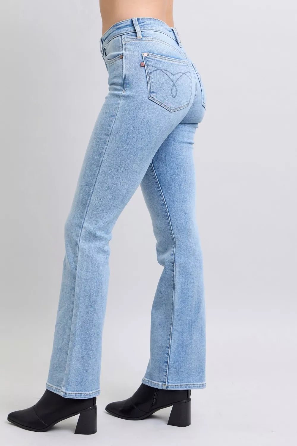 Judy Blue Mid Rise Thermal Bootcut Jeans - Bitsy Gypsy Boutique